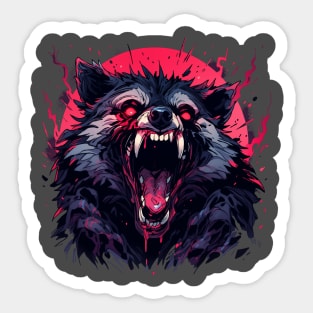 Mad raccoon Sticker